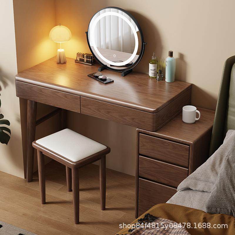 实木梳妆台斗柜一体卧室家用伸缩化妆桌现代简约小户型床头化妆台,3C数码配件,其它配件,淘宝优惠券,粉丝福利购,淘宝优惠卷