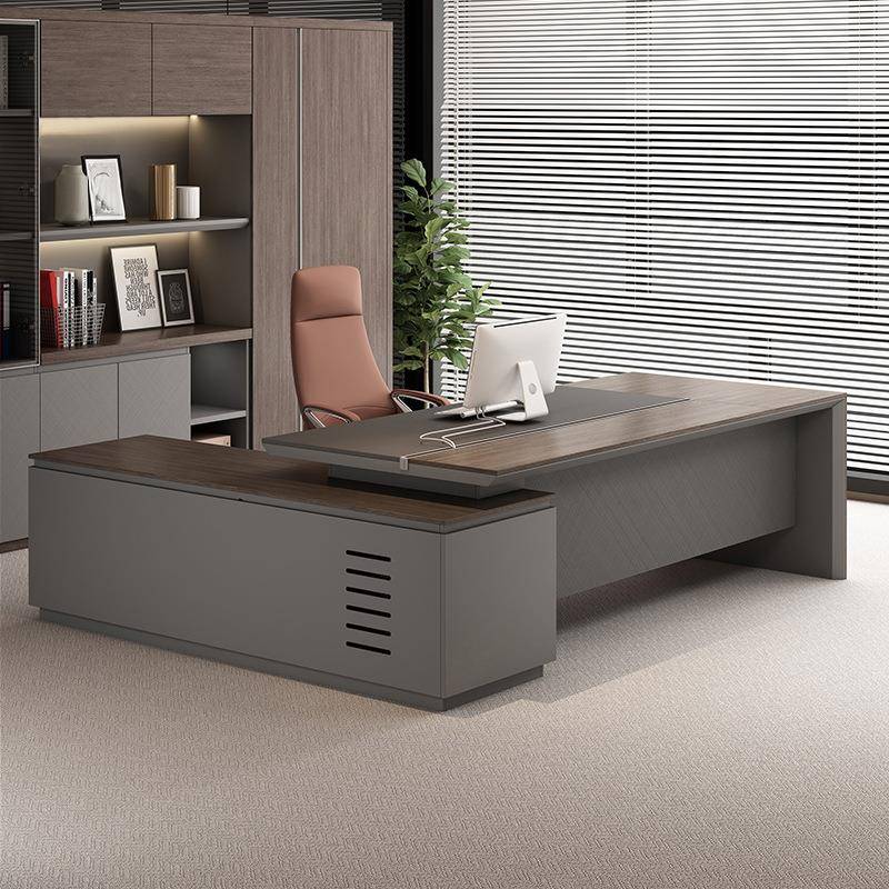 高端老板办公桌高档大班台公司总经理室桌子现代简约桌椅组合家具