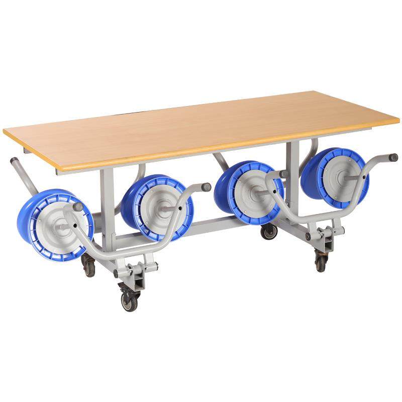 学校食堂可折叠连体餐桌椅工地员工企业快餐店餐桌带轮圆凳组合桌,3C数码配件,其它配件,淘宝优惠券,粉丝福利购,淘宝优惠卷