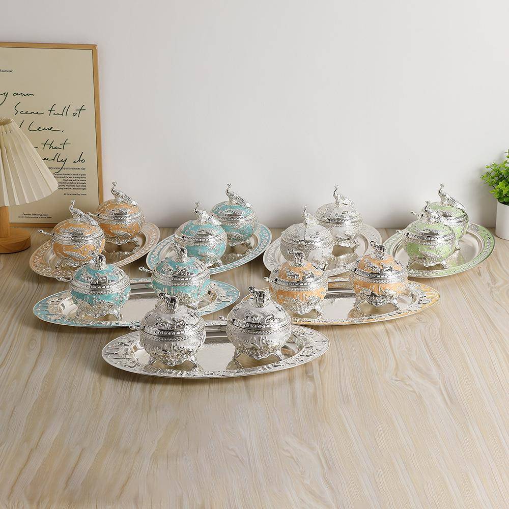 锌合金大象糖盅罐金属工艺品厨房餐厅使用东南亚旅游纪念现货