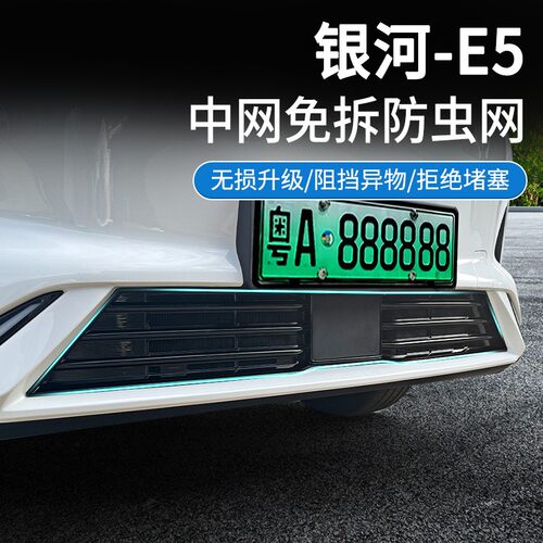 适用银河E5汽车防虫网前脸中网专用改装装饰条汽车配件