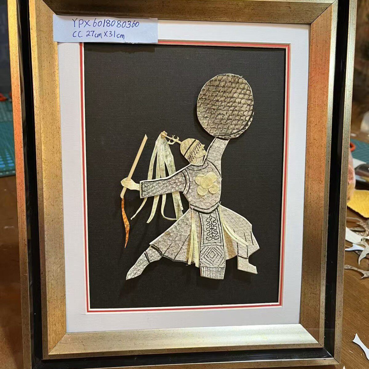家饰装饰画挂画工艺画赫哲族手工鱼立体皮画马年新年春节挂画礼品