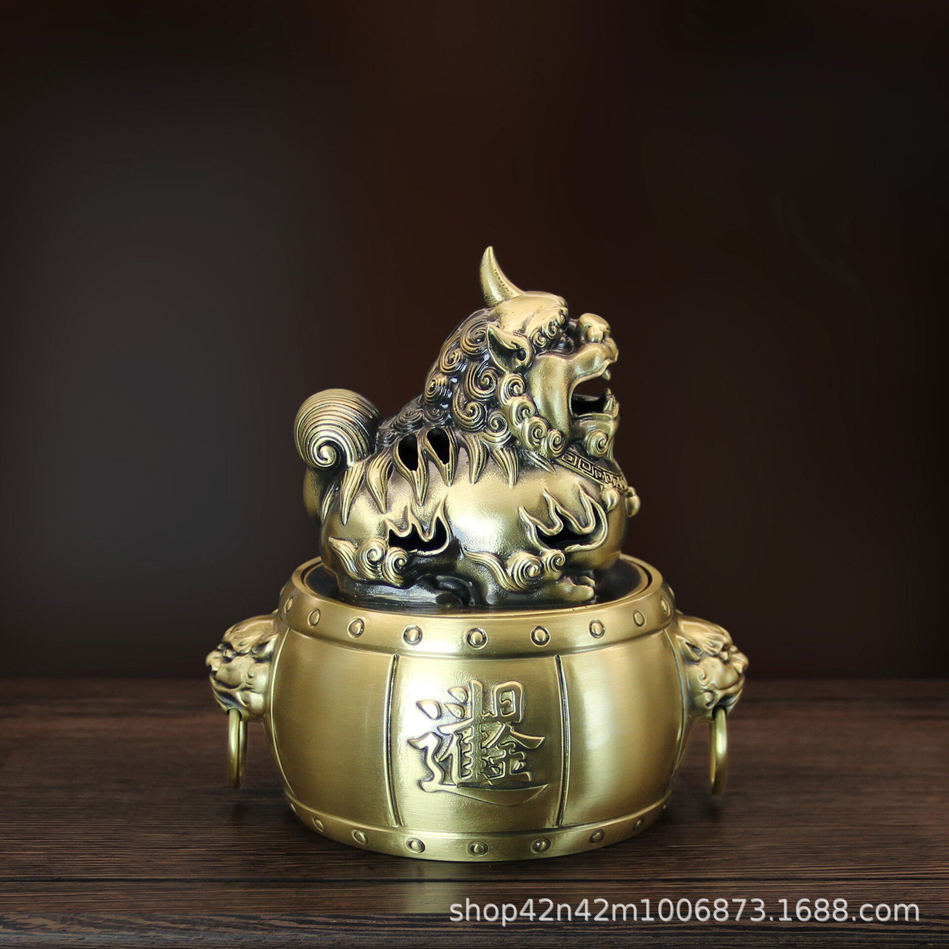 黄铜招财貔貅香炉日进斗金彩绘香炉盘香线香炉家居饰品摆件工艺品
