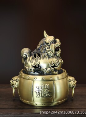 黄铜招财貔貅香炉日进斗金彩绘香炉盘香线香炉家居饰品摆件工艺品