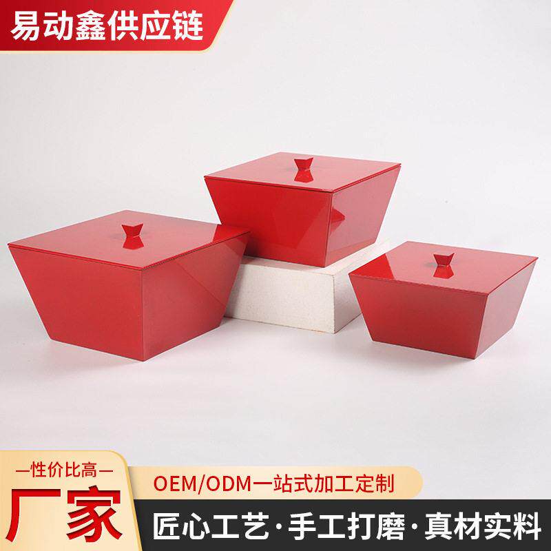 越南进口漆器漆器日式漆盒三件套风水纯手工工艺打磨软装摆件