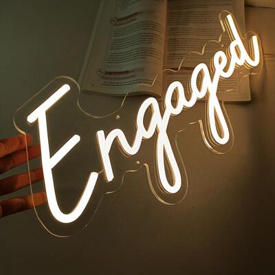 发光字招牌LED霓虹灯Engaged造型灯婚礼求婚派对氛围装饰灯