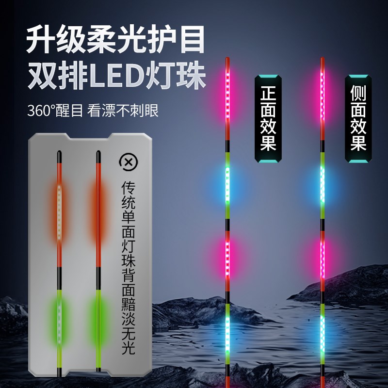 2025新款小物电子漂超轻自重led夜光漂超细尾硬尾超亮316电池311