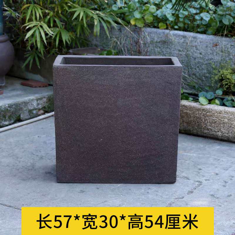 长方形马槽紫砂花盆粗陶荷花睡莲陶瓷罐造景大口径水培盆鱼缸花盆
