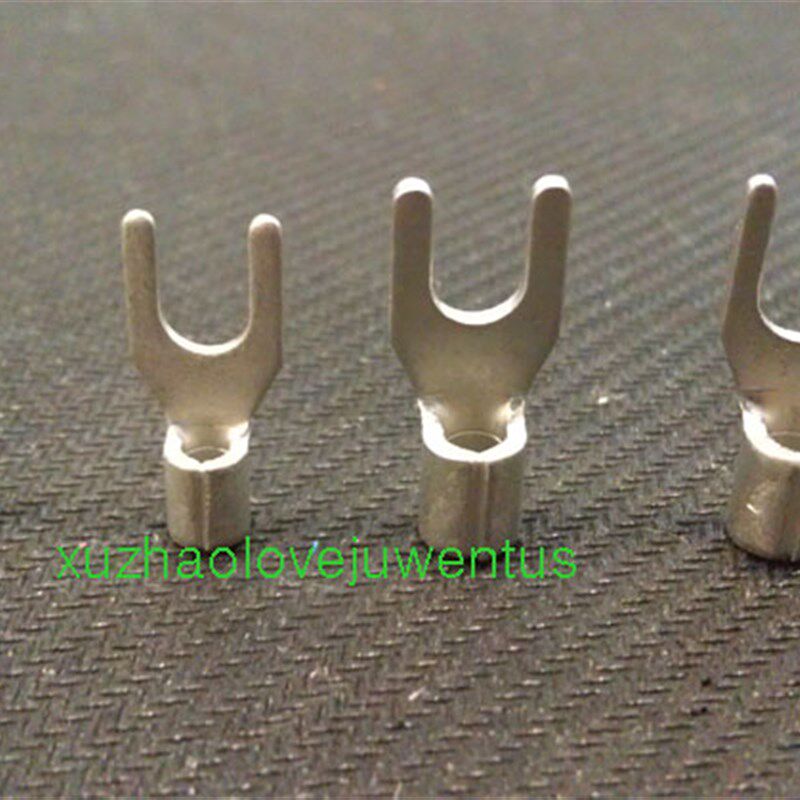 SNB3.5-5国赛裸端头紫铜叉形端子2.5-4平方冷压U形端子铜鼻1000只