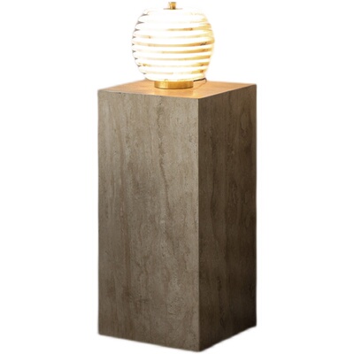 黄洞石底座摆件客厅玄关电t视柜旁落地石柱基座摆台石墩雕塑台地