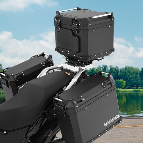 适用铃木DL250摩托车铝合金尾箱三箱改装三箱架后备箱边箱