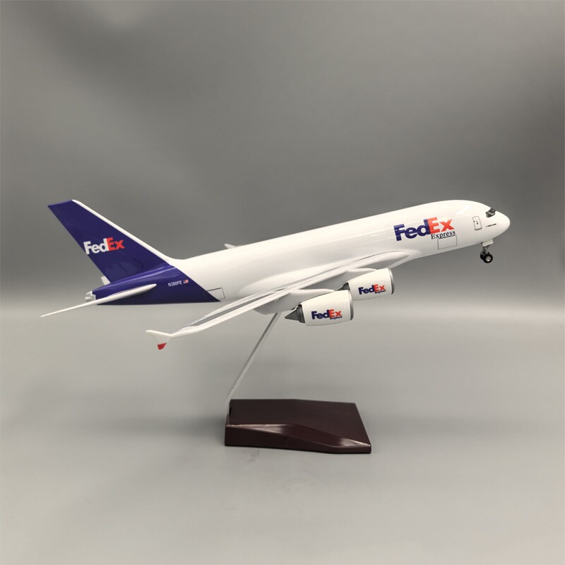 46CM 联邦A380货机 联邦货机A380货运飞机 Fedex飞机模型摆件礼物