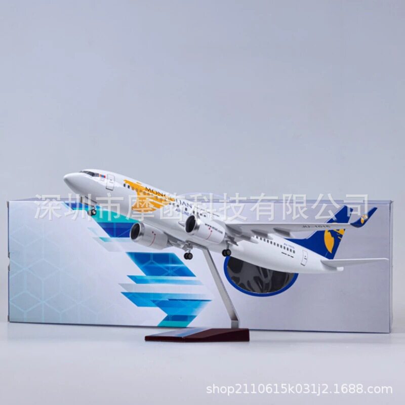 47cm蒙古737航空波音737 声控灯光起落架轮子 客机航模玩具礼品