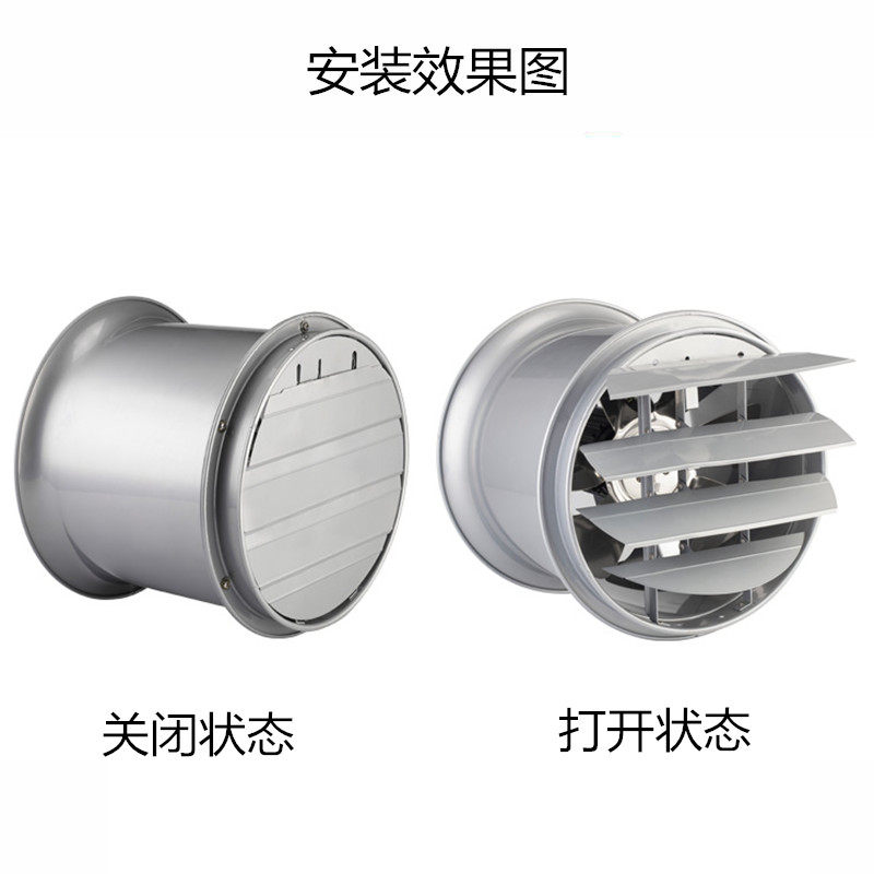 圆筒风机防雨百叶窗 抽风机防风盖 排气扇罩风口盖排风扇活动百叶