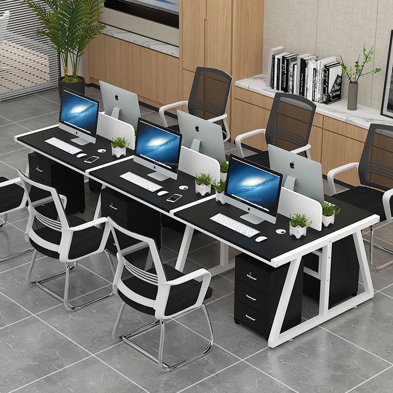 职员办公桌椅组合简约4/6/8/10人位办公桌公司员工电脑办公桌屏风