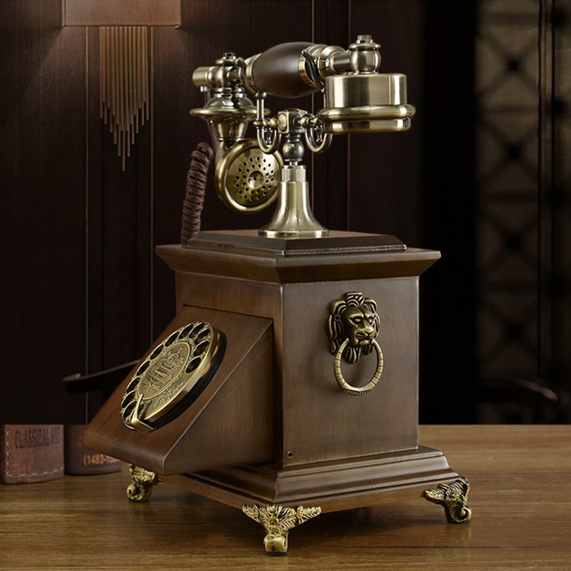 蒂雅菲欧式仿古电话机旋转电话机家用座机复古电话无线插卡电话机