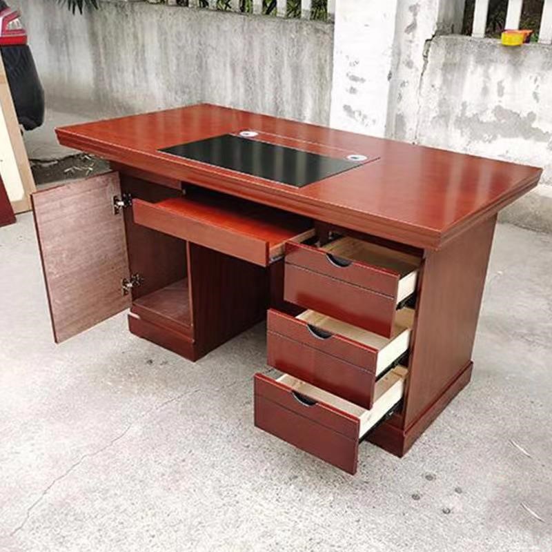 油漆办公桌实木贴皮办公桌椅组合办公室职员办公桌椅员工电脑桌