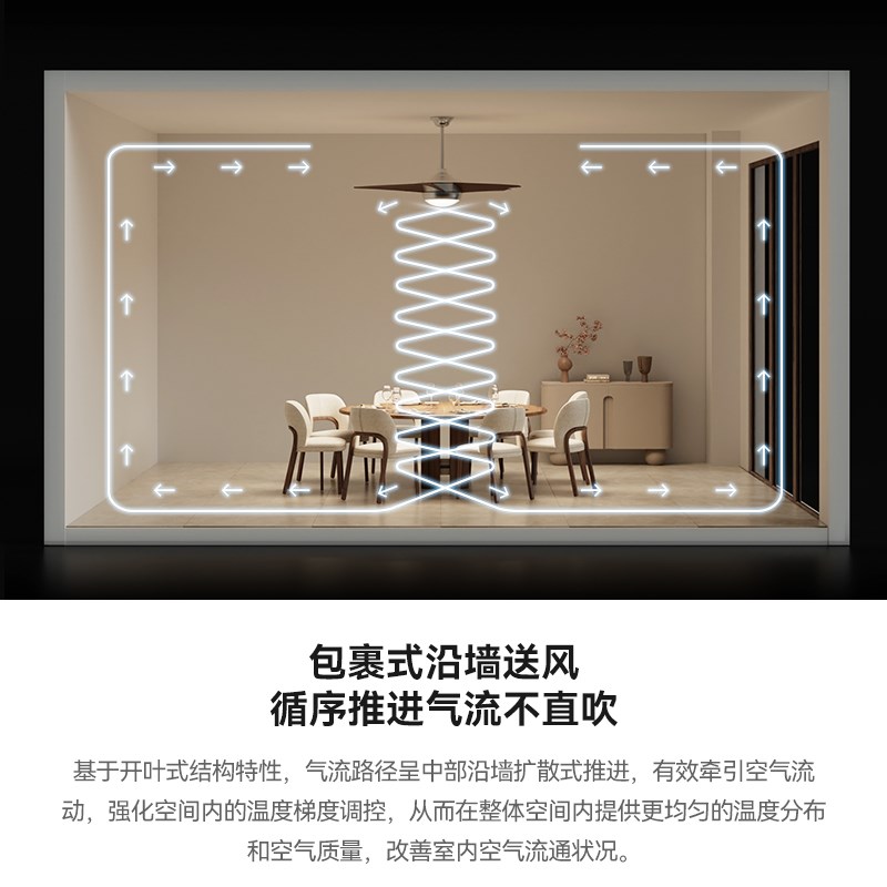 空气循环扇灯餐厅吊扇灯家用风扇吊灯简约