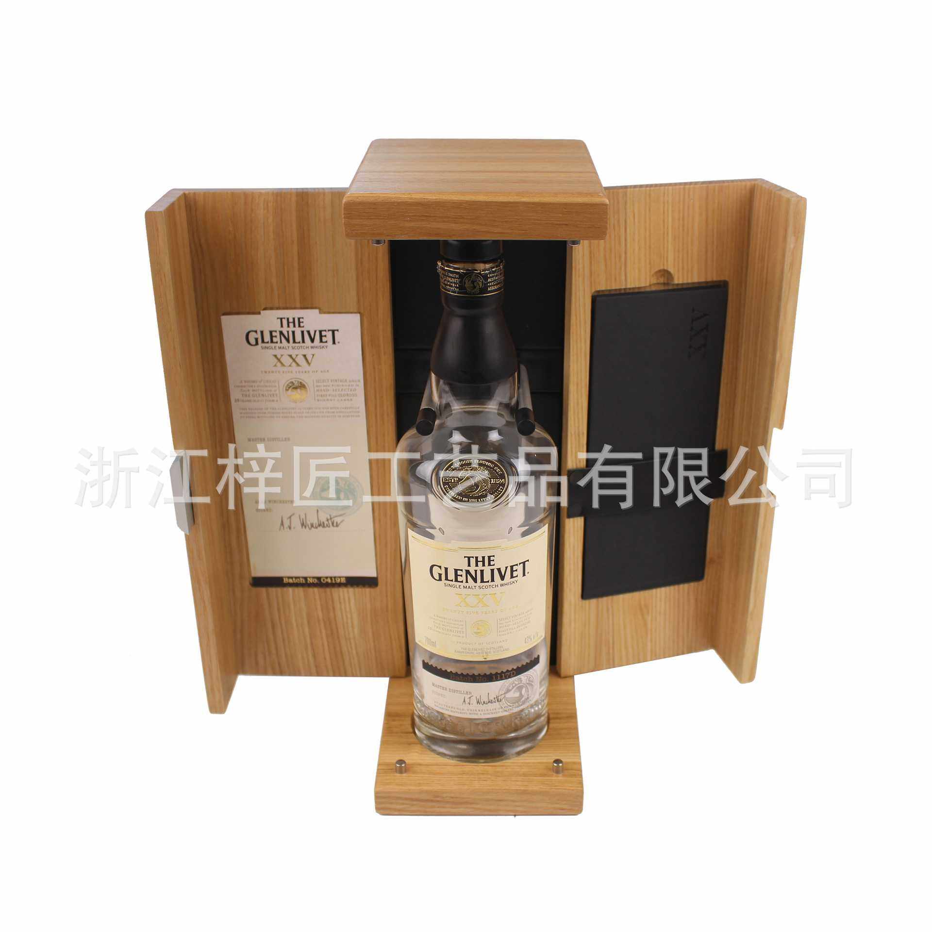 厂家 橡木实木威士忌酒盒红酒木盒红酒包装盒哑光MDF酒盒