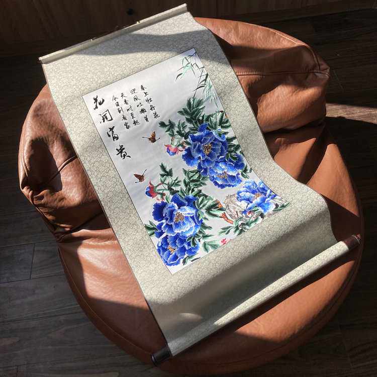 ?真丝刺绣成品苏绣花开富贵牡丹装饰画软裱现代挂画婚庆节日礼品