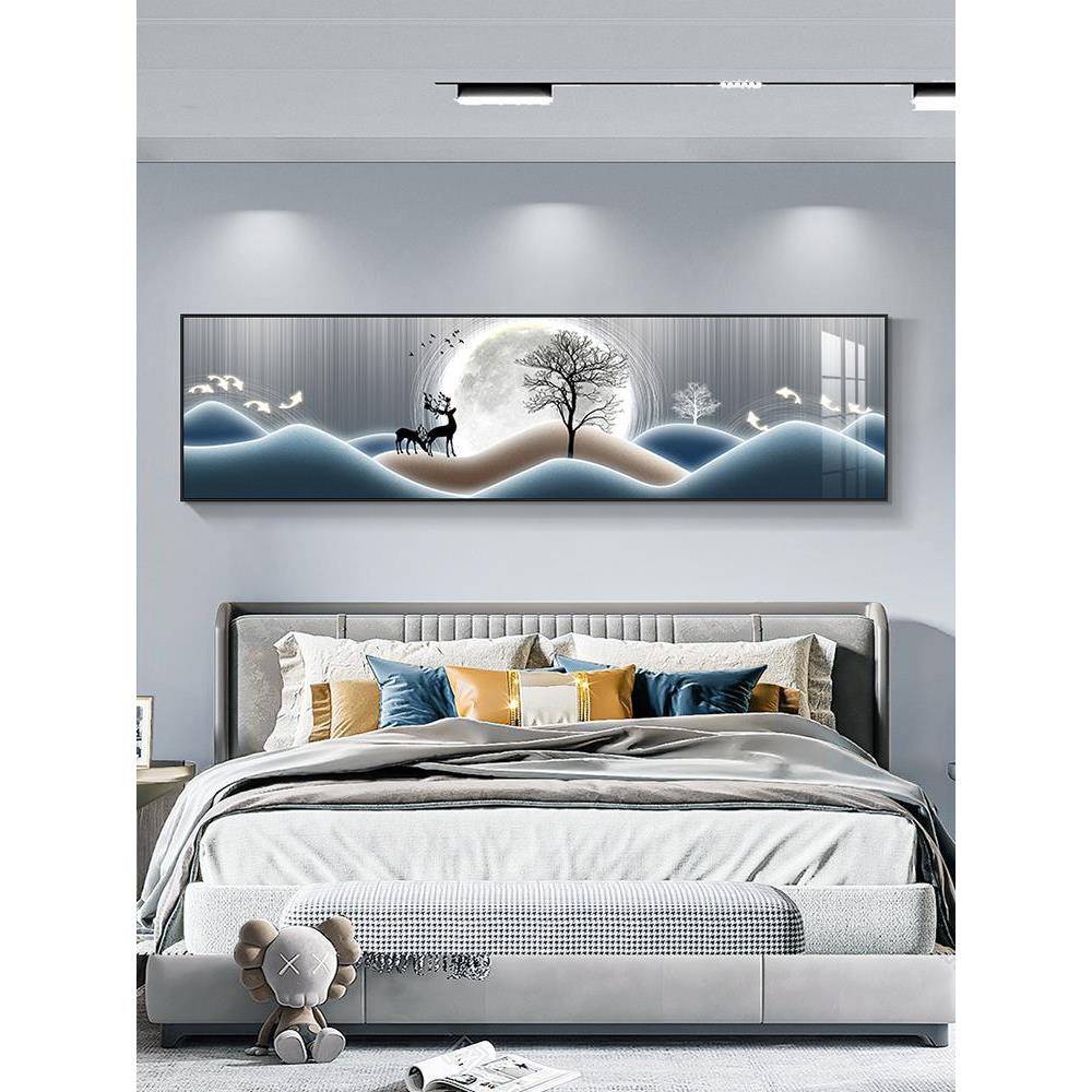 卧室装饰画床头挂画温馨福鹿客厅主卧墙画现代简约房间背景墙壁画