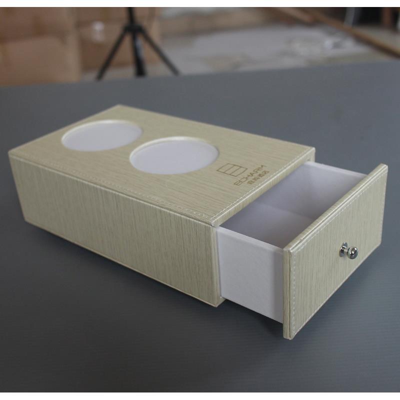 酒店牙具盒收纳盒商务酒店宾馆客房洗漱用品盒单层抽屉耗品盒皮质