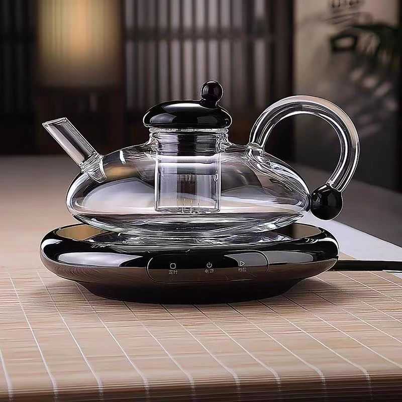 超薄电陶炉小型迷你煮茶炉家用烧水炖奶银灰色智能保温煮茶电陶炉图片