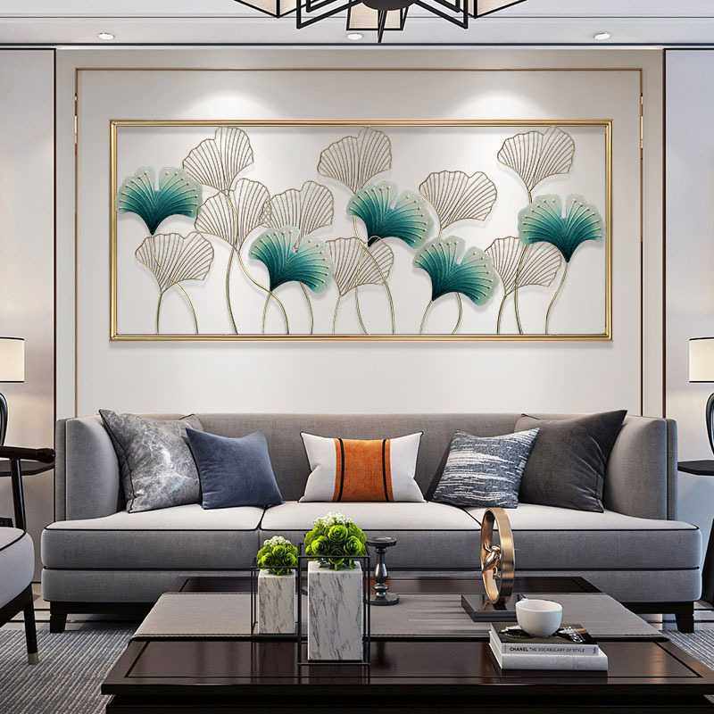 现代欧式立体墙饰挂件银杏叶壁饰创意玄关背景墙装饰酒店软装墙饰