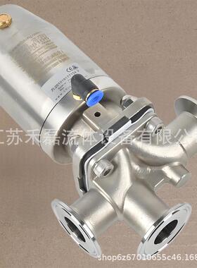 常开气动立式三通隔膜阀卡箍25DN10φ19单作用SS316L耐温150度64