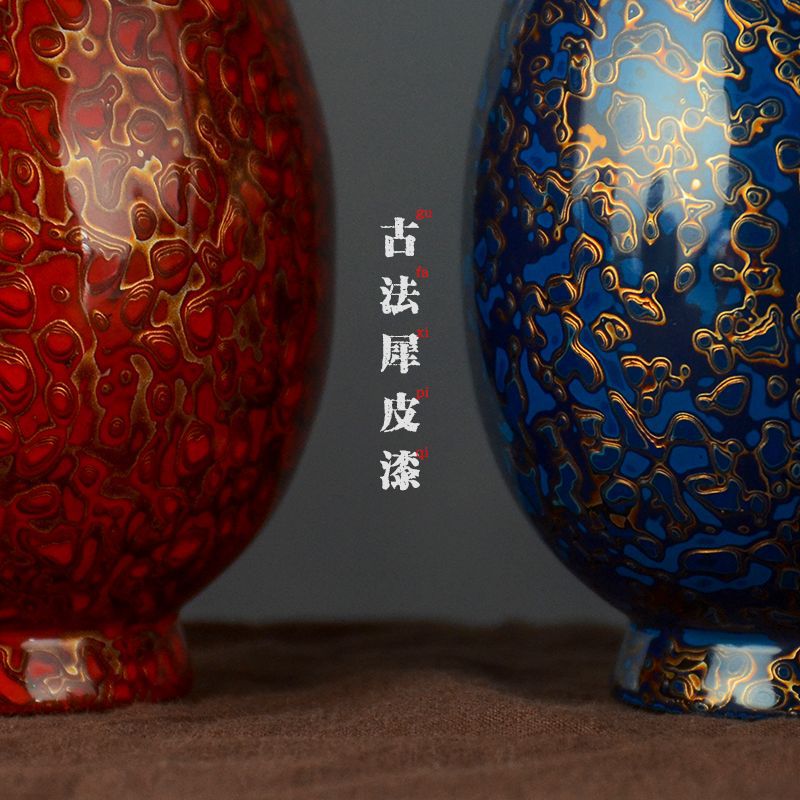 七巷大漆花瓶犀皮漆脱胎漆器摆件手工艺品非遗福州特产中国风礼品