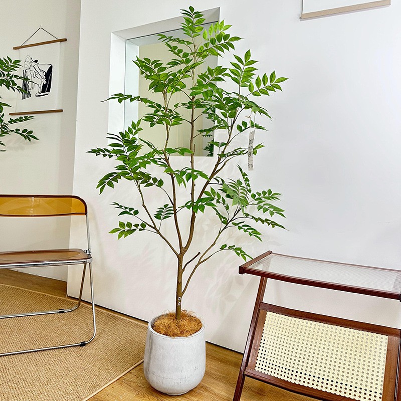 楼夏家室内客厅奶油风假植物服装店落地装饰盆栽摆件大型仿真绿植
