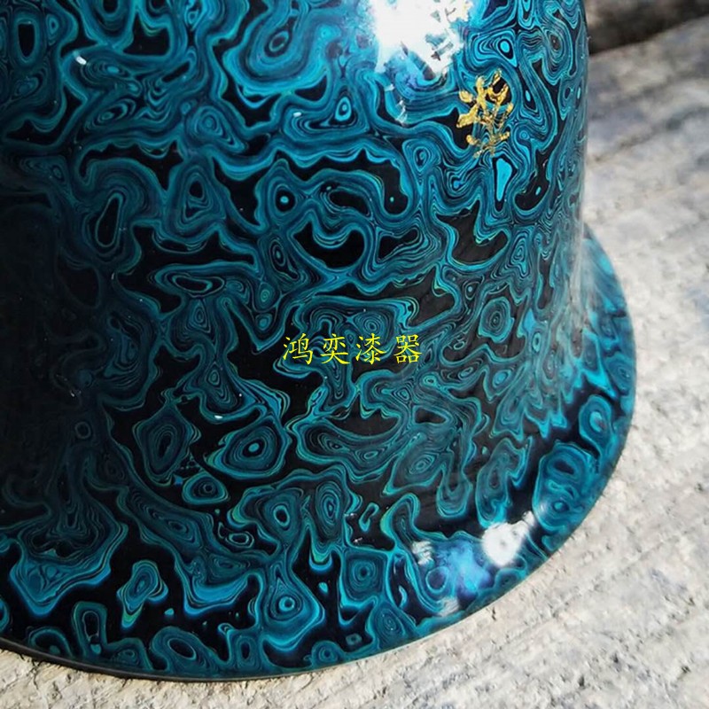 大漆犀皮工艺茶碗 手工多彩树漆功夫茶杯 茶具创意老漆漆画主人杯