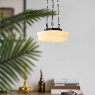 复古主卧房间阳台餐厅吊灯 奶油风美式 法式 中古卧室玻璃吸顶灯新款