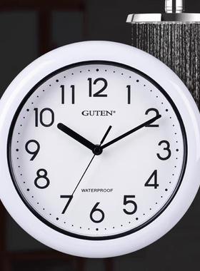 金钟宝浴室防水防潮挂钟客厅挂墙静音时钟厨房钟表工厂防尘石英钟