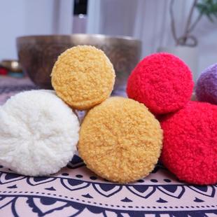 彩色羊毛毡敲棒颂钵棒彩色音钵棒音疗会大号FOL槌棒七彩铜锣敲棒