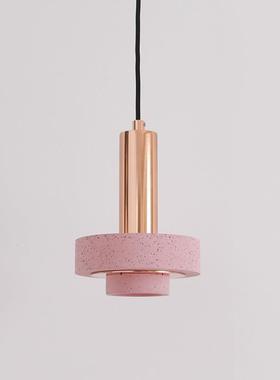 现代简约创意石艺水磨石小吊灯卧室床头吧台玄关前台单头LED吊灯