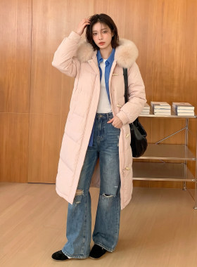SIYU斯羽 90白鸭绒连帽26冬季新款超大毛领加厚保暖外套羽绒服女