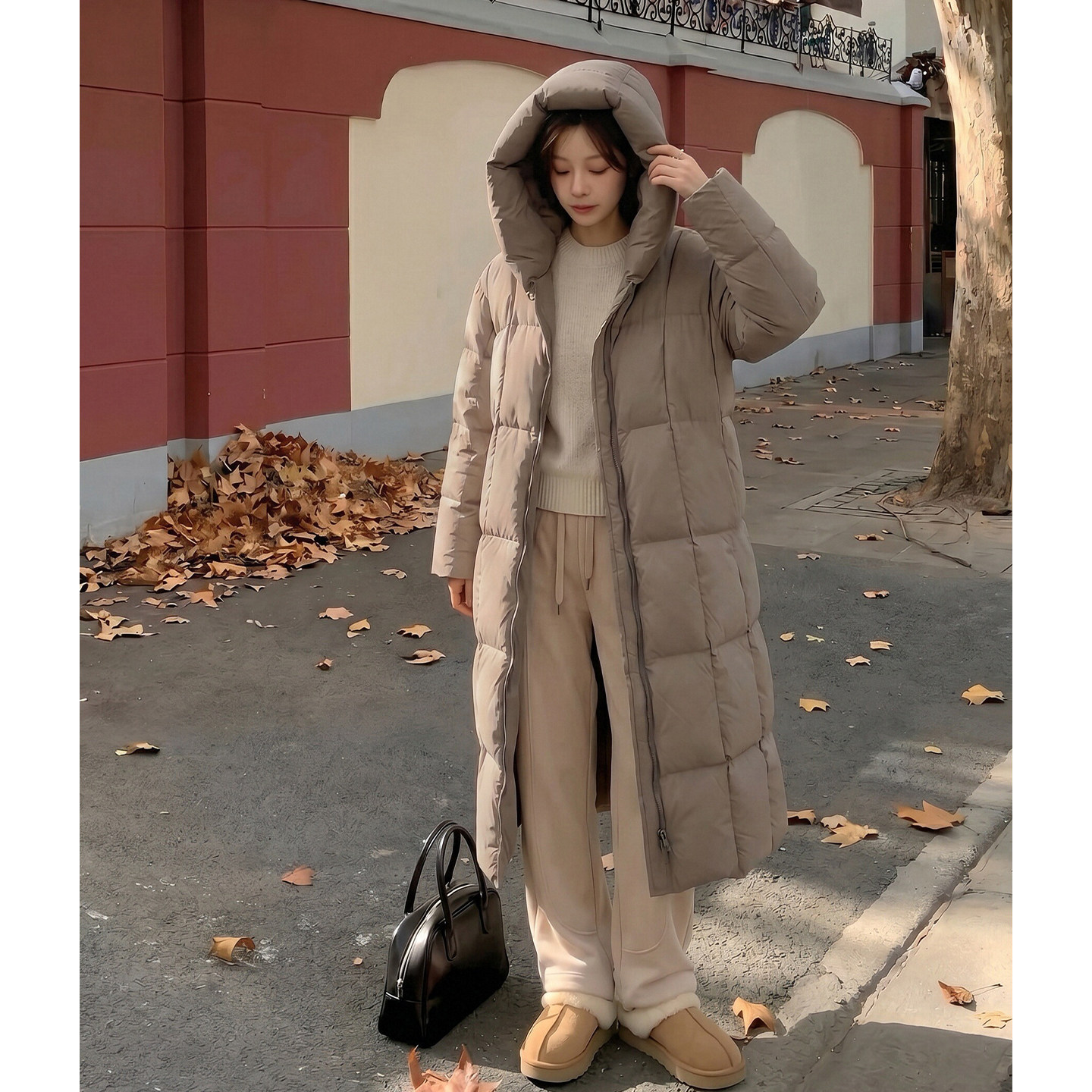 SIYU斯羽 90白鸭绒冬季2026新款泡芙中长款外套显瘦过膝羽绒服女