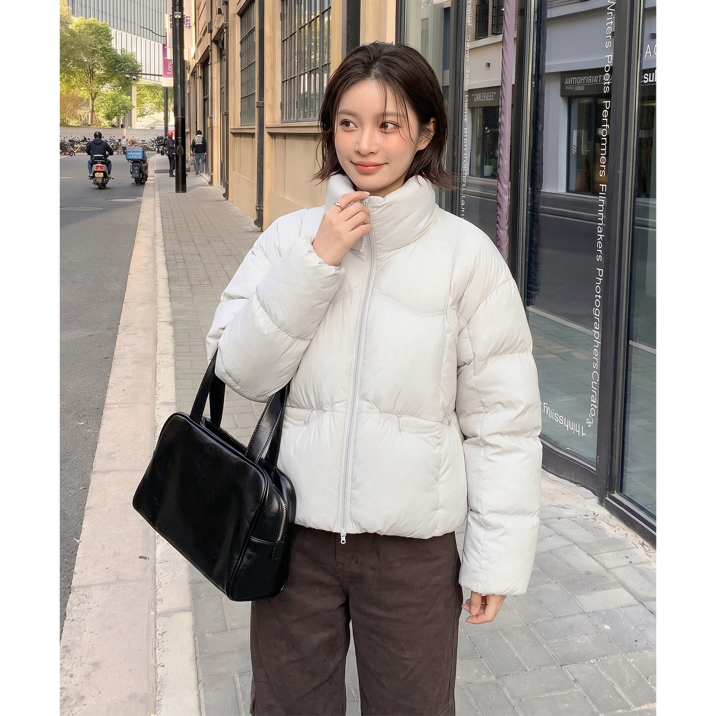 SIYU斯羽90白鸭绒设计感羽绒服女