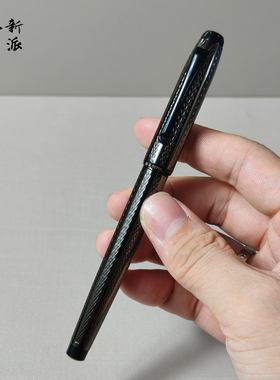 新派01715钢笔枪灰黑色礼盒套装男生炫酷机械金属笔低重心重手感全铜笔杆明尖铱金笔成人硬笔书法练字签名字