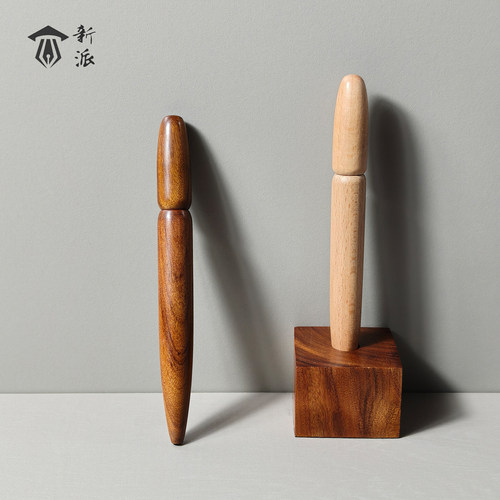 新派原木签字笔人偶造型笔实木笔