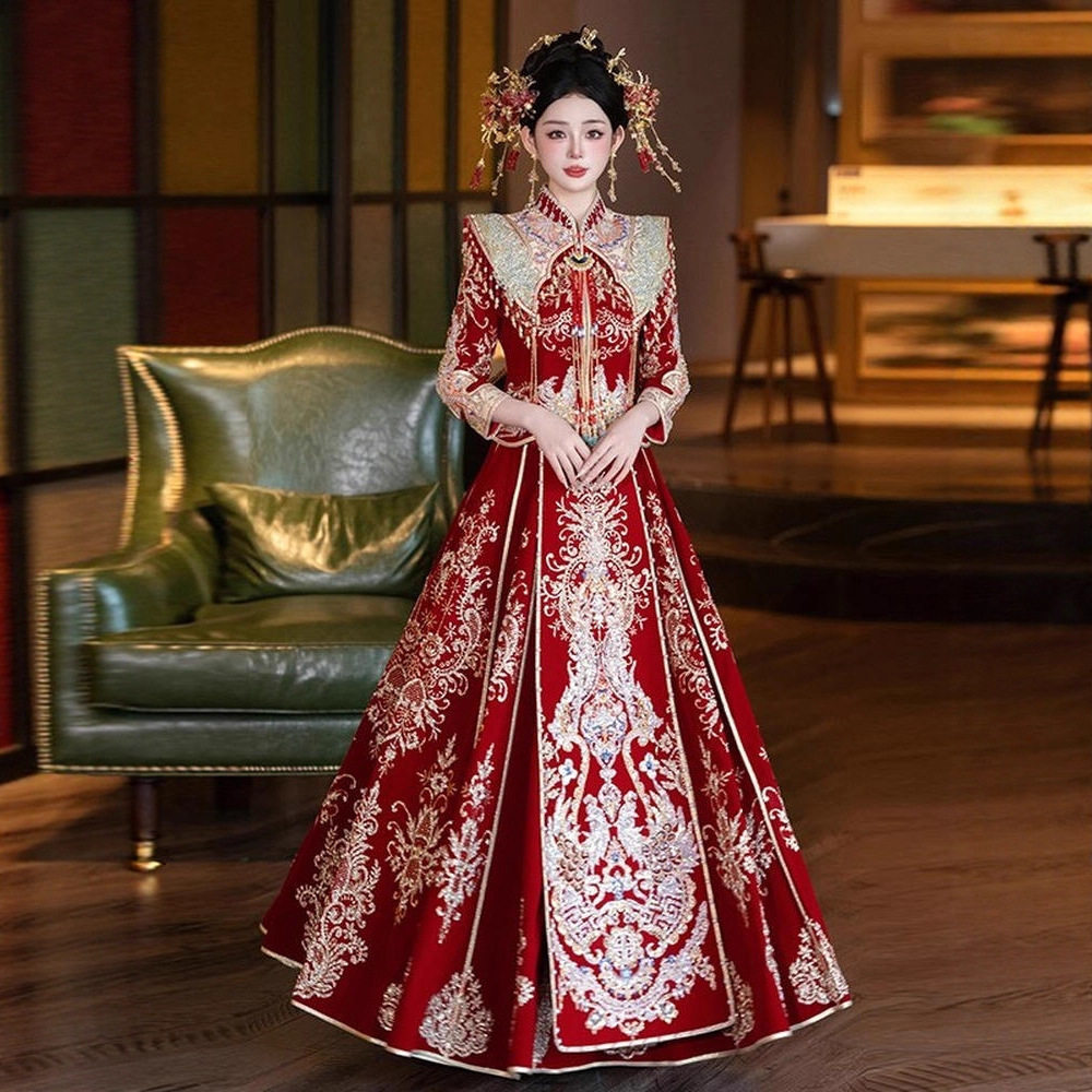 新娘秀禾服婚服2026新款结婚礼服高级中式嫁衣大码显瘦秀和服冬季