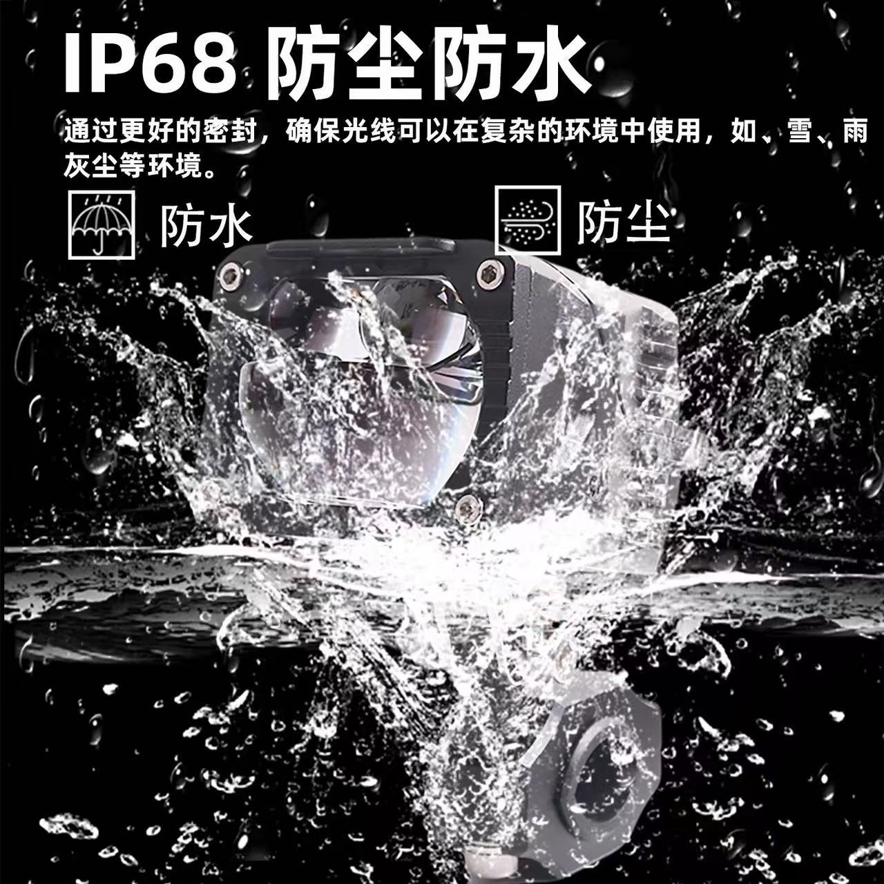 三为S15摩托车led射灯电动车铺路远近光一体外置车灯越野车改装灯