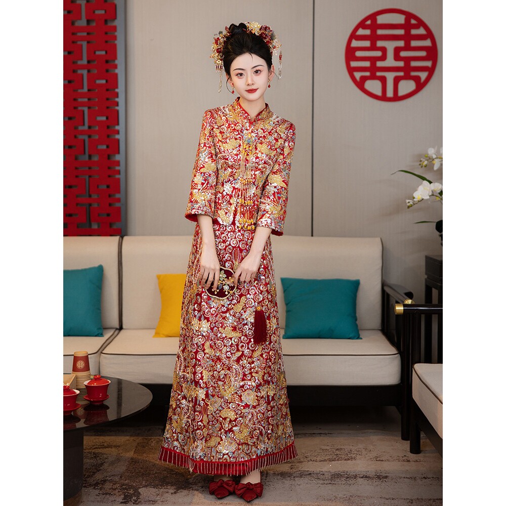 秀禾服婚服2026新款龙凤褂新娘小个子重工出阁服褂皇中式结婚嫁衣