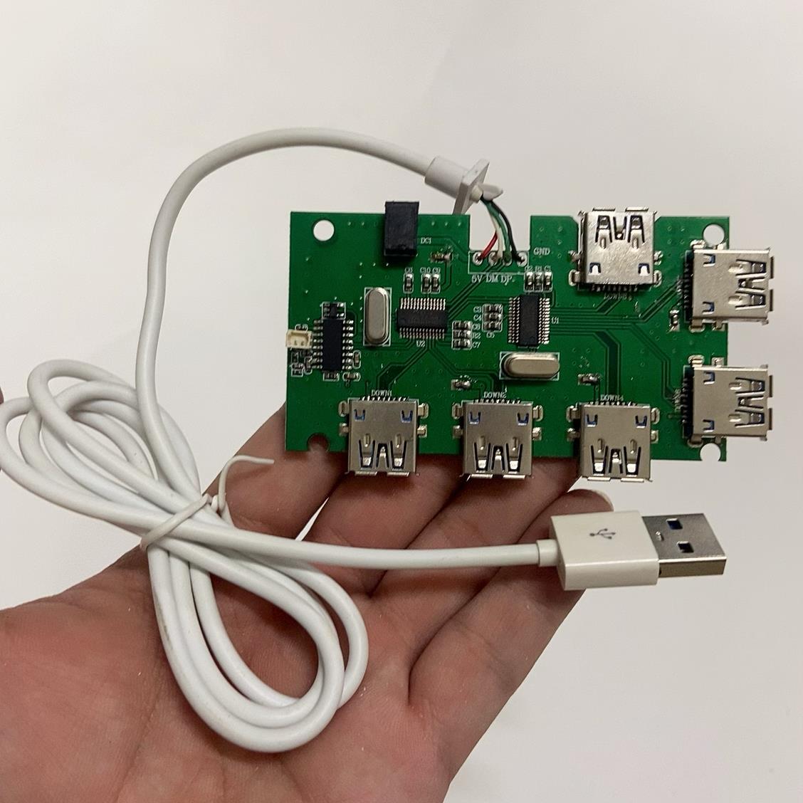 一拖六口USB2.0扩展板 带USB线 2只FE1.1S芯片 HUB扩展板 diy用途