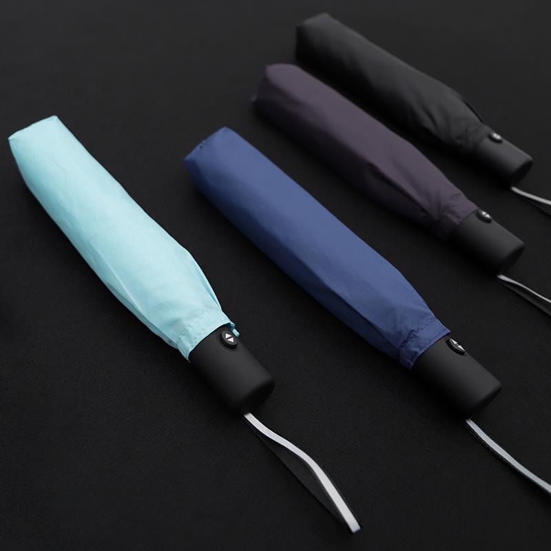 日系超轻全自动伞晴雨两用男女小清新森系覆古简约纯色折叠铅笔伞