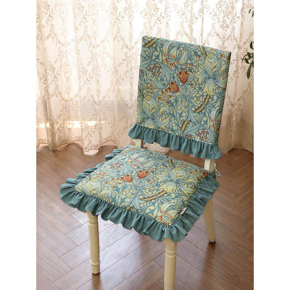 花边椅垫坐垫餐椅套凳子罩美式欧现代布艺可拆洗防滑四季可用定制
