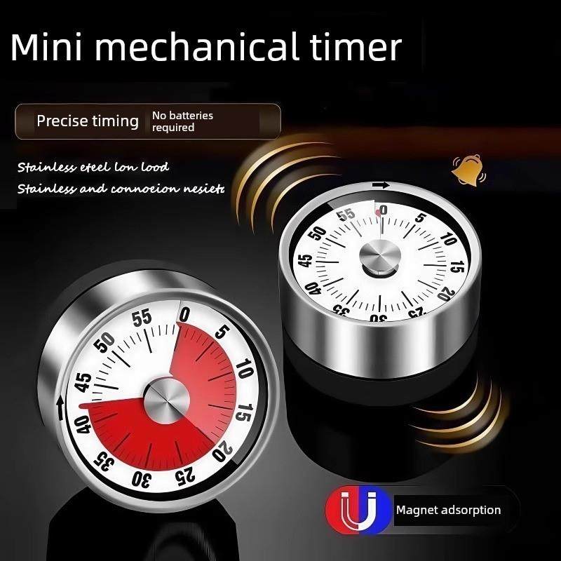 厨房计时器机械定时器儿童自律学习作业提醒器磁吸式烹饪秒表闹钟