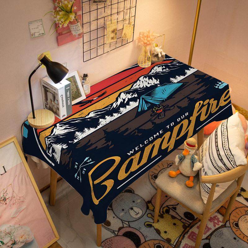 美式手绘插画 画耐磨耐脏桌布家用防烫可洗餐桌布学生书桌布盖布,居家布艺,桌布,淘宝优惠券,粉丝福利购,淘宝优惠卷