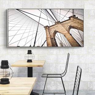 凝注视角现代简约建筑装饰画大幅工业风办公室挂画横幅别墅壁画